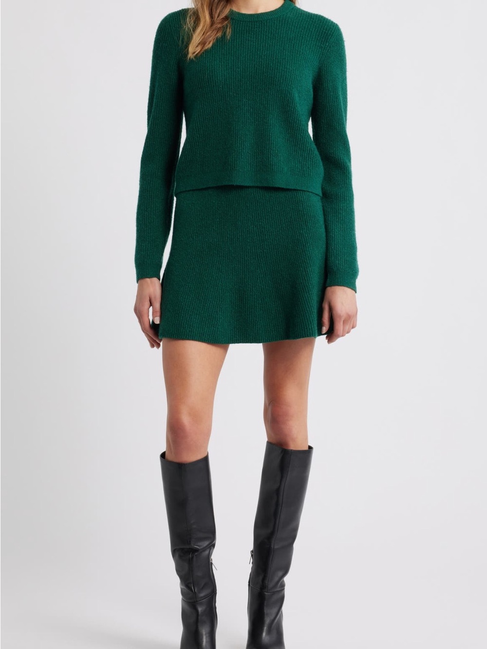 FRENCH CONNECTION Vhari Knit Sweater MSRP $128 XL Wool Blend Evergreen - Picture 6 of 6